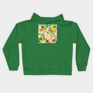 Fresh Fruits and Palms / Colorful Foods and Leaves Kids Hoodie